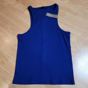 NWT J. Crew New Favorite Tank Top In Vintage Rib Royal Blue Size Medium Modal